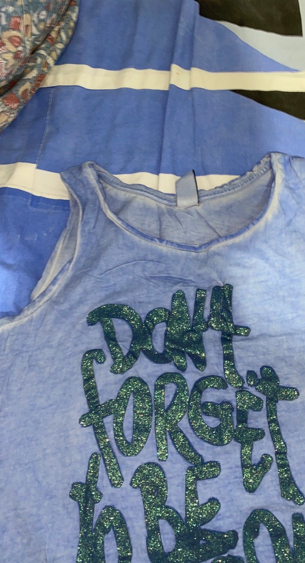 Kız Çocuk Kot Kolsuz Baskılı Tişört - Görsel 3