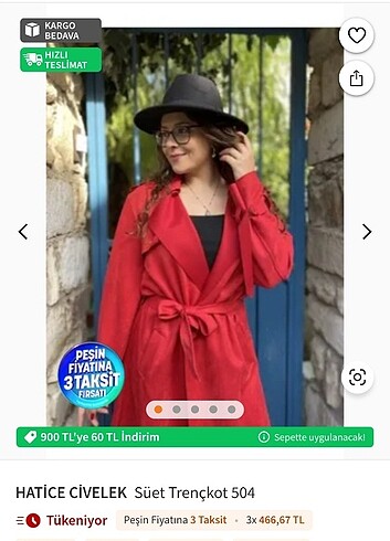 Süet kırmızı trençkot