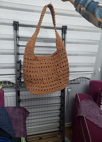  Beden kahverengi Renk Örme kağıt ip çanta 