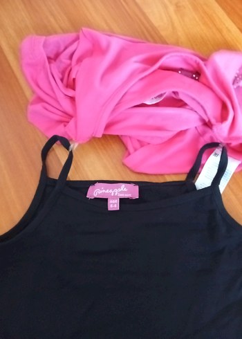 Pullu Pembe Kolsuz Kız bluz - Görsel 6