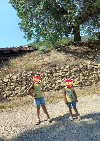 Kız Çocuk Sarı Fırfırlı Askısız Pamuklu Tişört - Görsel 2