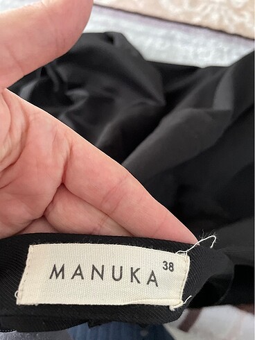 38 Beden siyah Renk Volanlı tasarım etek # Manuka