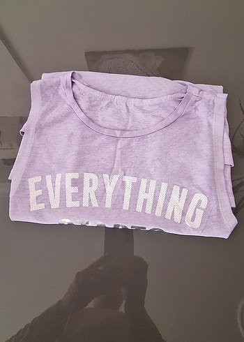 Mor Baskılı Atlet Hamile Tişörtü - Görsel 2