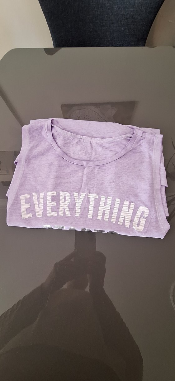 Mor Baskılı Atlet Hamile Tişörtü - Görsel 2