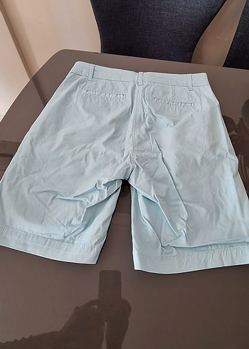 acik mavi Kadın Bermuda Şort - Görsel 2