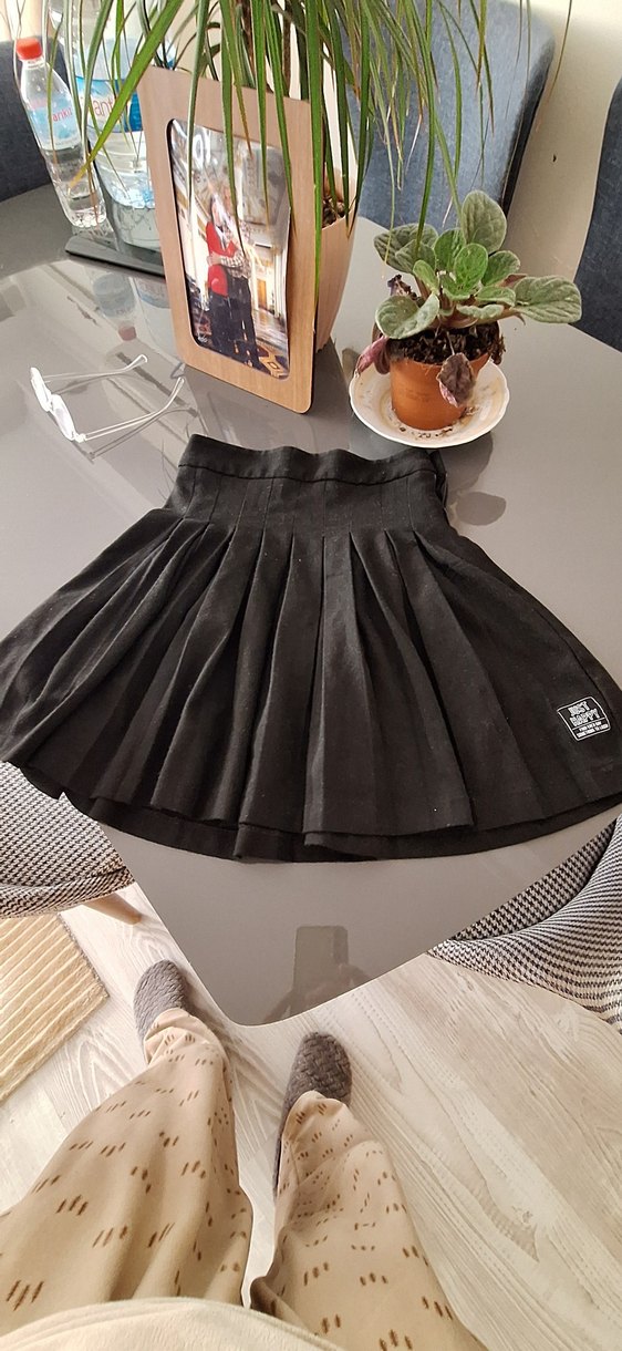 Siyah Pilili Mini Hamile Etek - Görsel 3