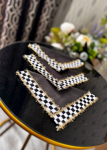 siyah şık kahve yani peçetesi - Görsel 2