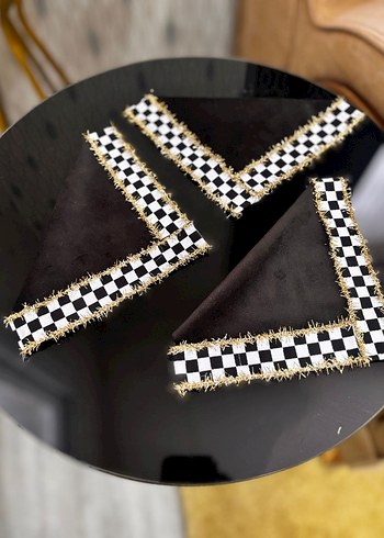 siyah şık kahve yani peçetesi - Görsel 3