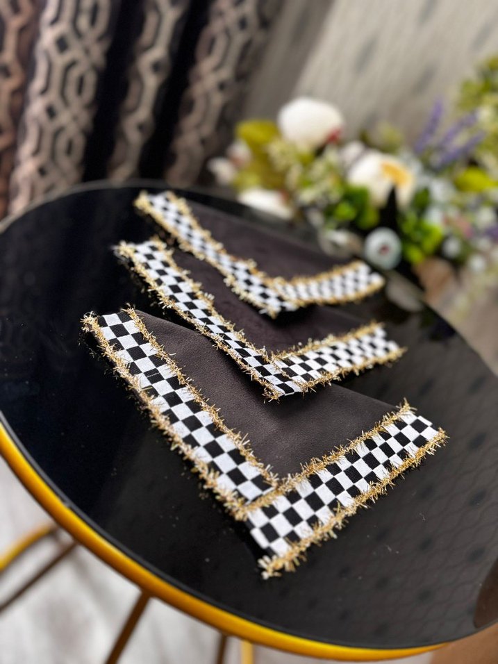 siyah şık kahve yani peçetesi - Görsel 2