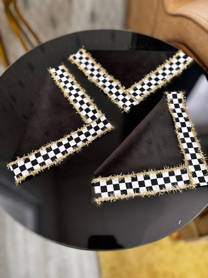 siyah şık kahve yani peçetesi - Görsel 3