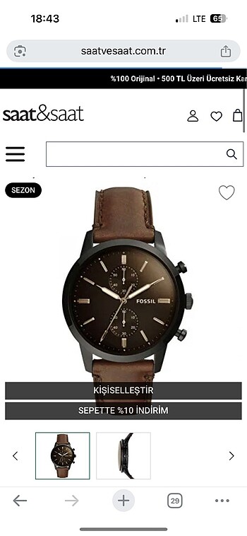 Fossil erkek kol saat
