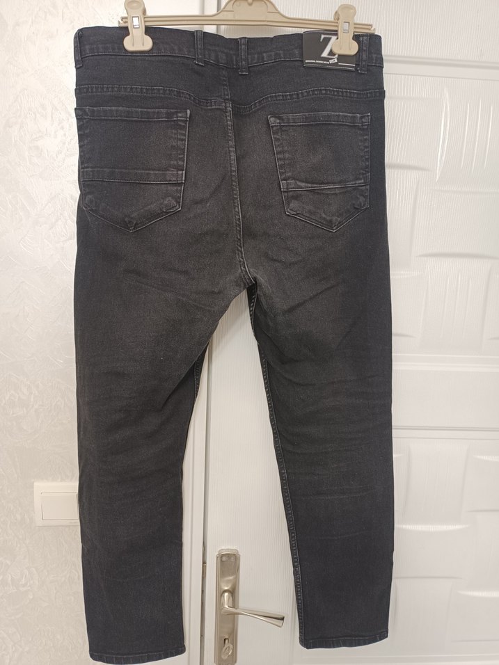 Erkek Siyah Kemerli Regular Fit Kot Pantolon - Görsel 2