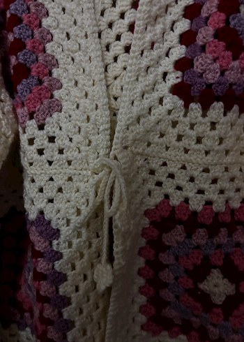 Bohem Çok Renkli Örgü Kadın Hırka - Görsel 4