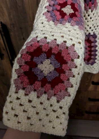 Bohem Çok Renkli Örgü Kadın Hırka - Görsel 3