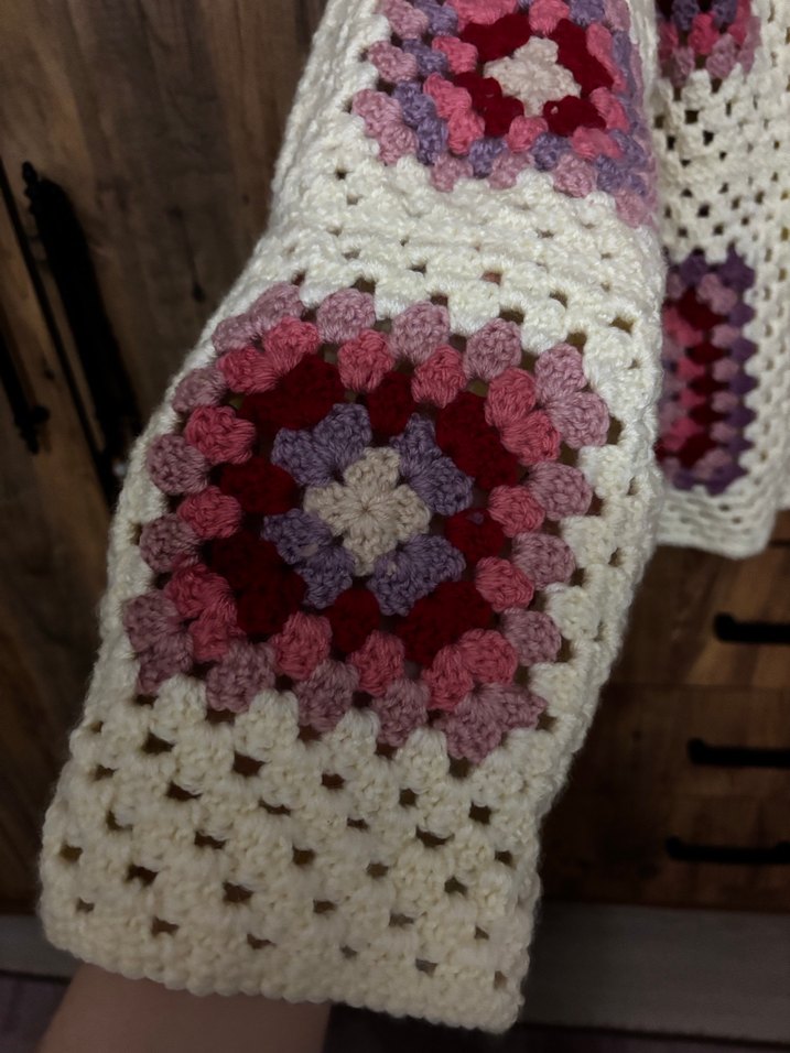 Bohem Çok Renkli Örgü Kadın Hırka - Görsel 3