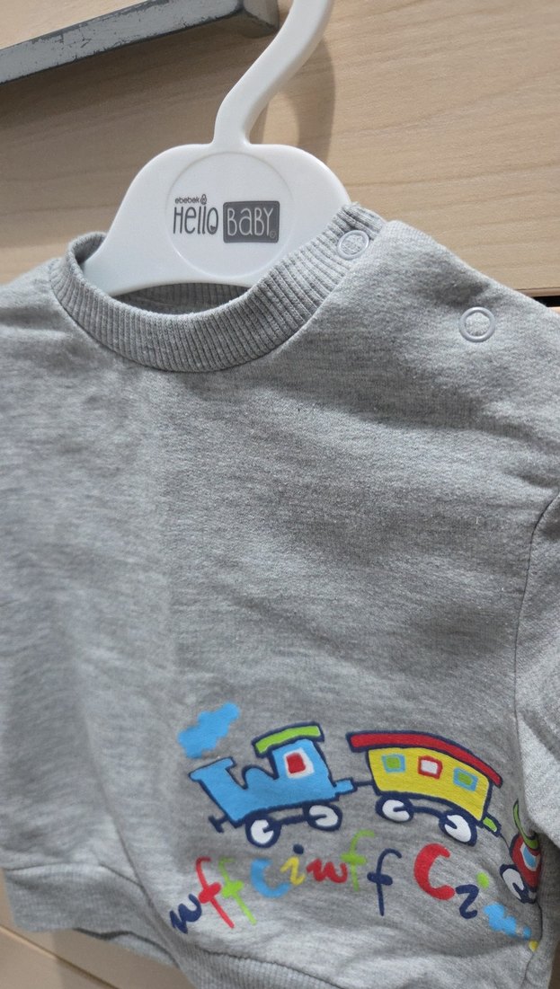 Gri Erkek Bebek Sweatshirt - Görsel 3
