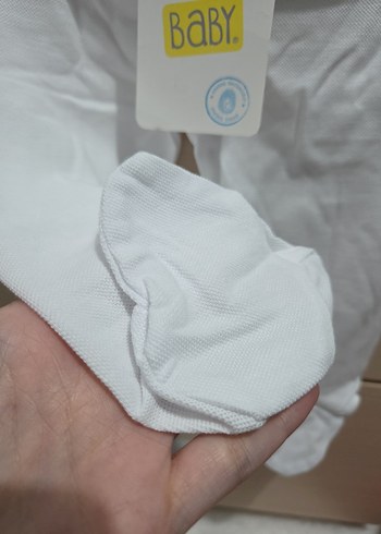 Beyaz Bebek Patikli Pantolon ince - Görsel 2