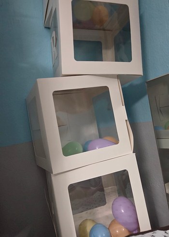 Beyaz Şeffaf Parti Kutuları 5 adet - Görsel 2