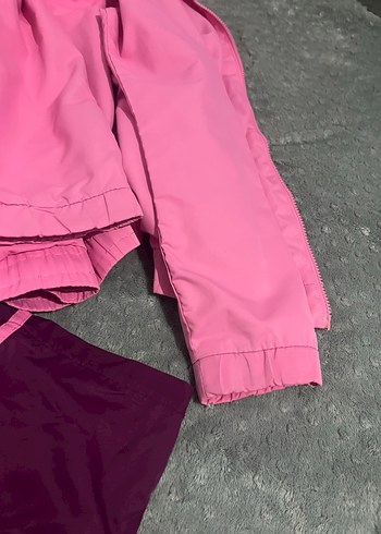 Kız Çocuk Pembe su geçirmez  Fermuarlı Eşofman Takımı - Görsel 5