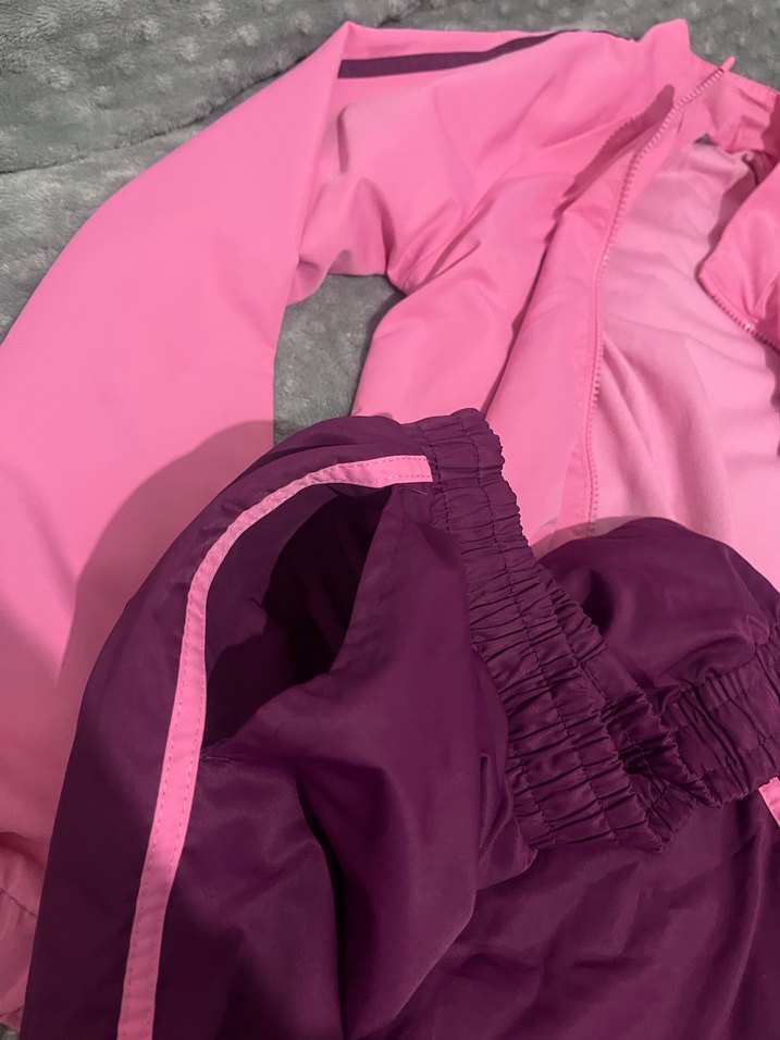 Kız Çocuk Pembe su geçirmez  Fermuarlı Eşofman Takımı - Görsel 3