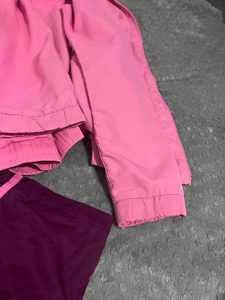 Kız Çocuk Pembe su geçirmez  Fermuarlı Eşofman Takımı - Görsel 5