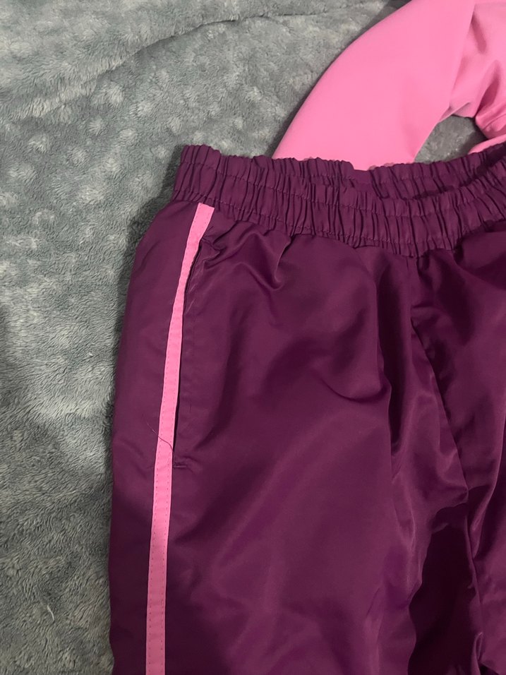 Kız Çocuk Pembe su geçirmez  Fermuarlı Eşofman Takımı - Görsel 2