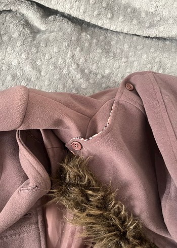 Kürklü Kapüşonlu Kız Çocuk Kabanı - Görsel 3