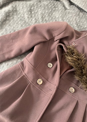 Kürklü Kapüşonlu Kız Çocuk Kabanı - Görsel 4