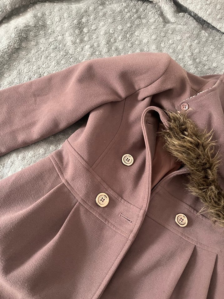 Kürklü Kapüşonlu Kız Çocuk Kabanı - Görsel 4