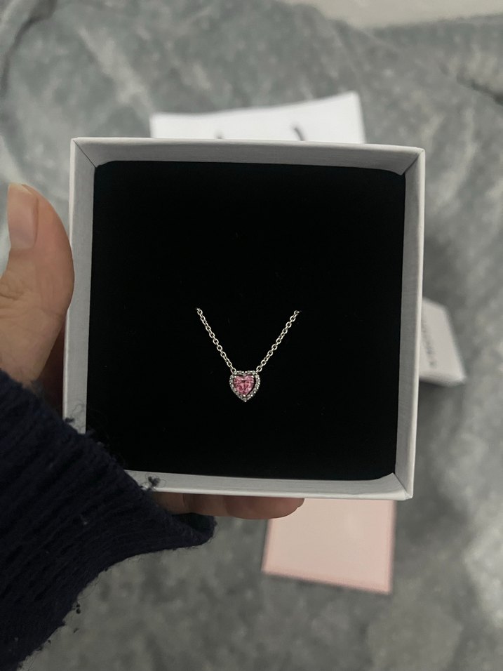 Orjinal Pandora Mini kalpli kolye - Görsel 4