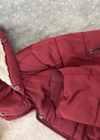 Kız Çocuk Bordo Kürklü Kışlık Mont - Görsel 6