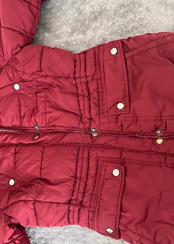 Kız Çocuk Bordo Kürklü Kışlık Mont - Görsel 2