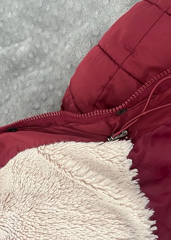 Kız Çocuk Bordo Kürklü Kışlık Mont - Görsel 4