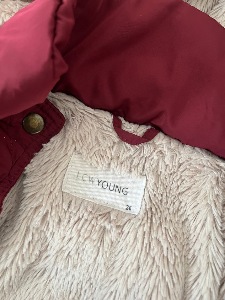 Kız Çocuk Bordo Kürklü Kışlık Mont - Görsel 3