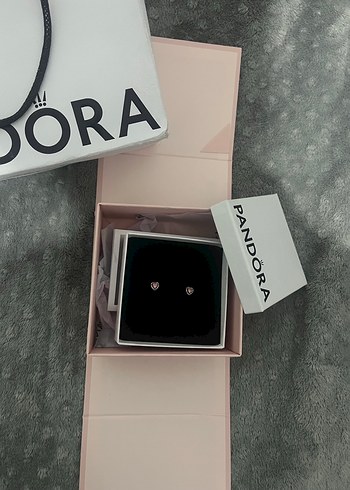 Pandora Pembe Minimalist Kadın küpe - Görsel 2