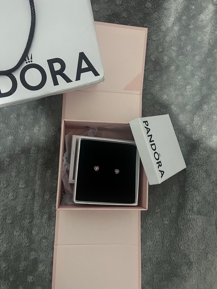 Pandora Pembe Minimalist Kadın küpe - Görsel 2