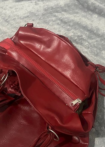 Vintage Bordo Deri Kadın El Çantası - Görsel 3