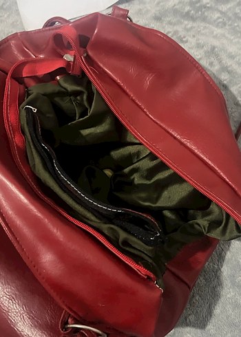 Vintage Bordo Deri Kadın El Çantası - Görsel 4