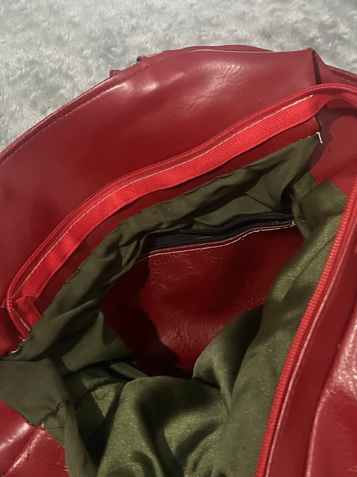 Vintage Bordo Deri Kadın El Çantası - Görsel 5