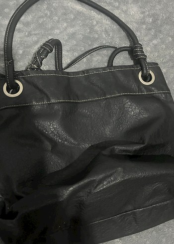 Vintage Klasik Siyah Deri Kadın Çanta - Görsel 4