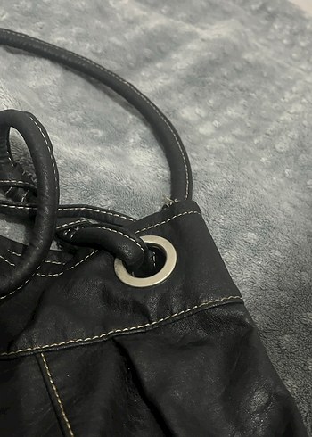 Vintage Klasik Siyah Deri Kadın Çanta - Görsel 2