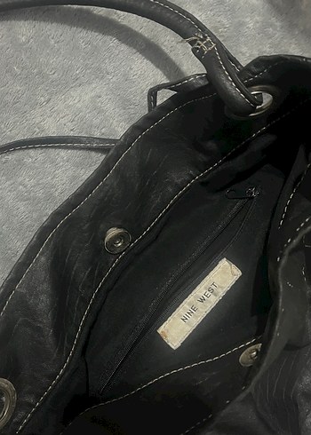 Vintage Klasik Siyah Deri Kadın Çanta - Görsel 3