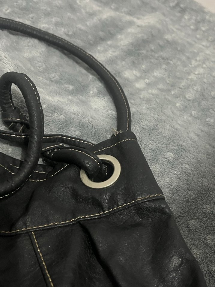 Vintage Klasik Siyah Deri Kadın Çanta - Görsel 2