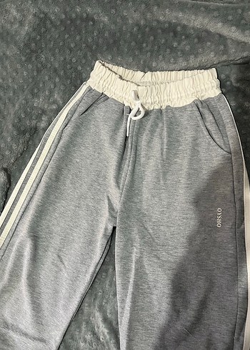 Gri Çizgili Kadın Spor eşofman - Görsel 2