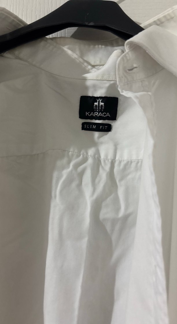 Beyaz Pamuklu Erkek Gömlek, Uzun Kollu - Görsel 2