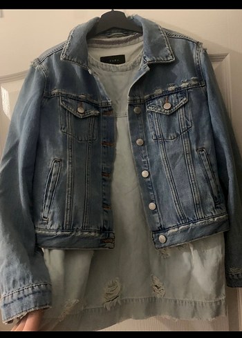 Kadın Mavi Salaş Denim Ceket - Görsel 2