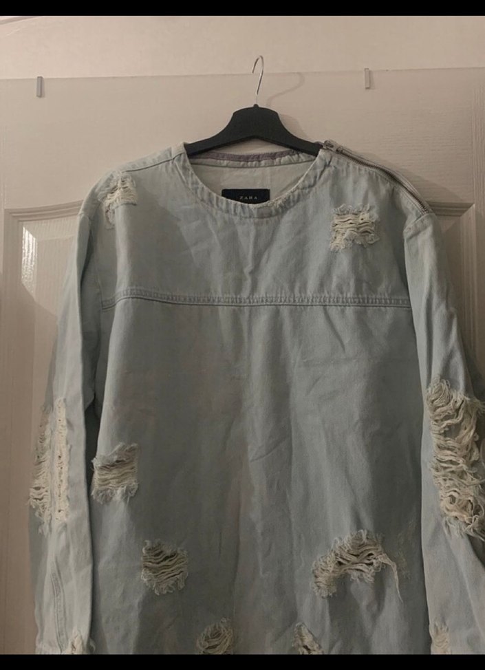 Kadın Mavi Salaş Denim Ceket - Görsel 4