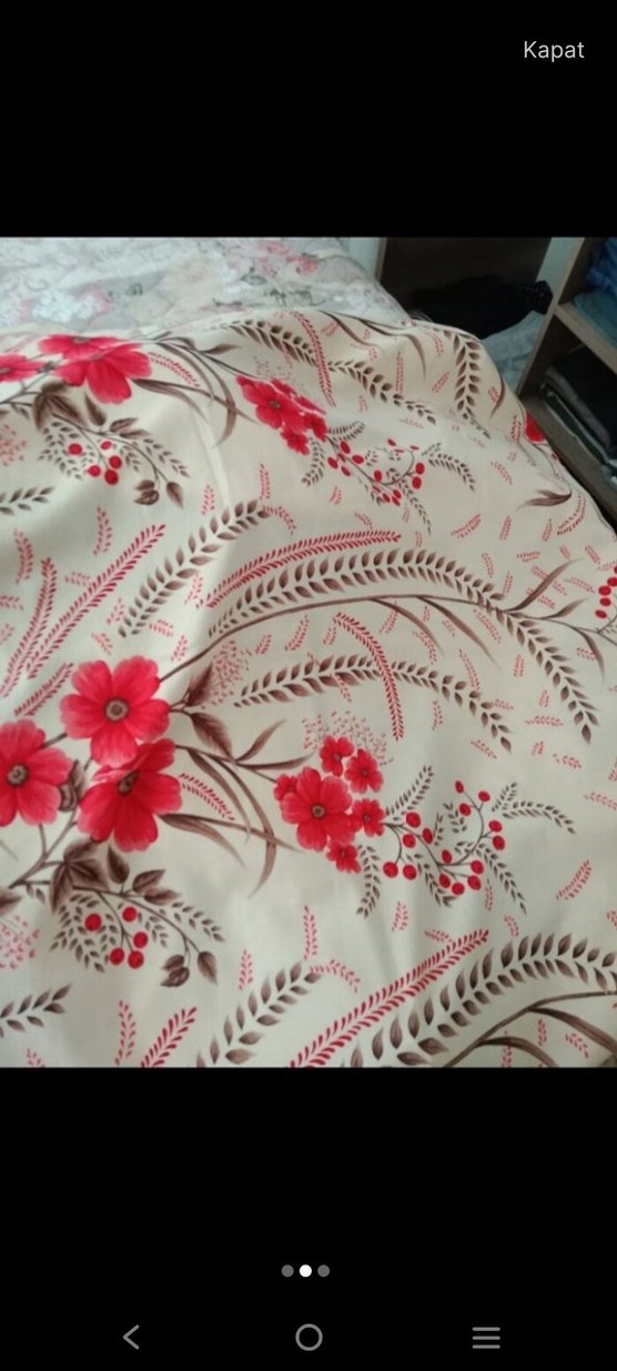 Kırmızı Baskılı Konvansiyonel Perde - Görsel 2