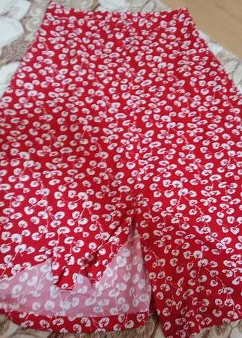 Kırmızı Desenli Uzun Hamile Eteği - Görsel 3