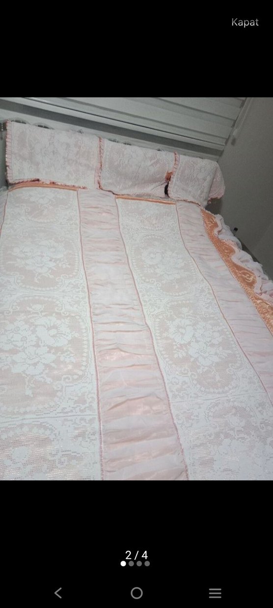 İşlemeli Beyaz Pastel Nevresim Takımı - Görsel 2